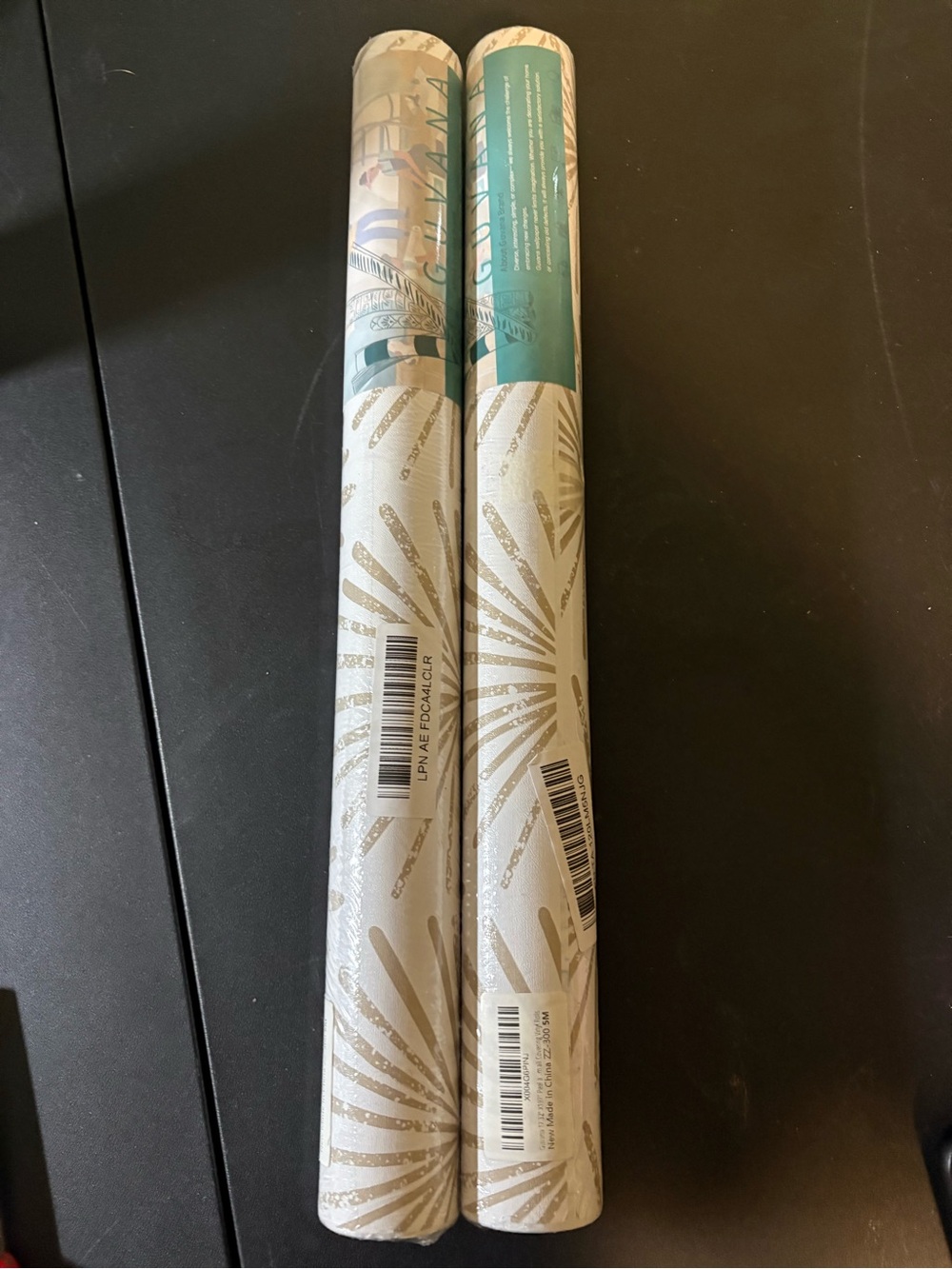 2 Rolls White and Gold Firework Pattern Wallpaper Roll Self Stick